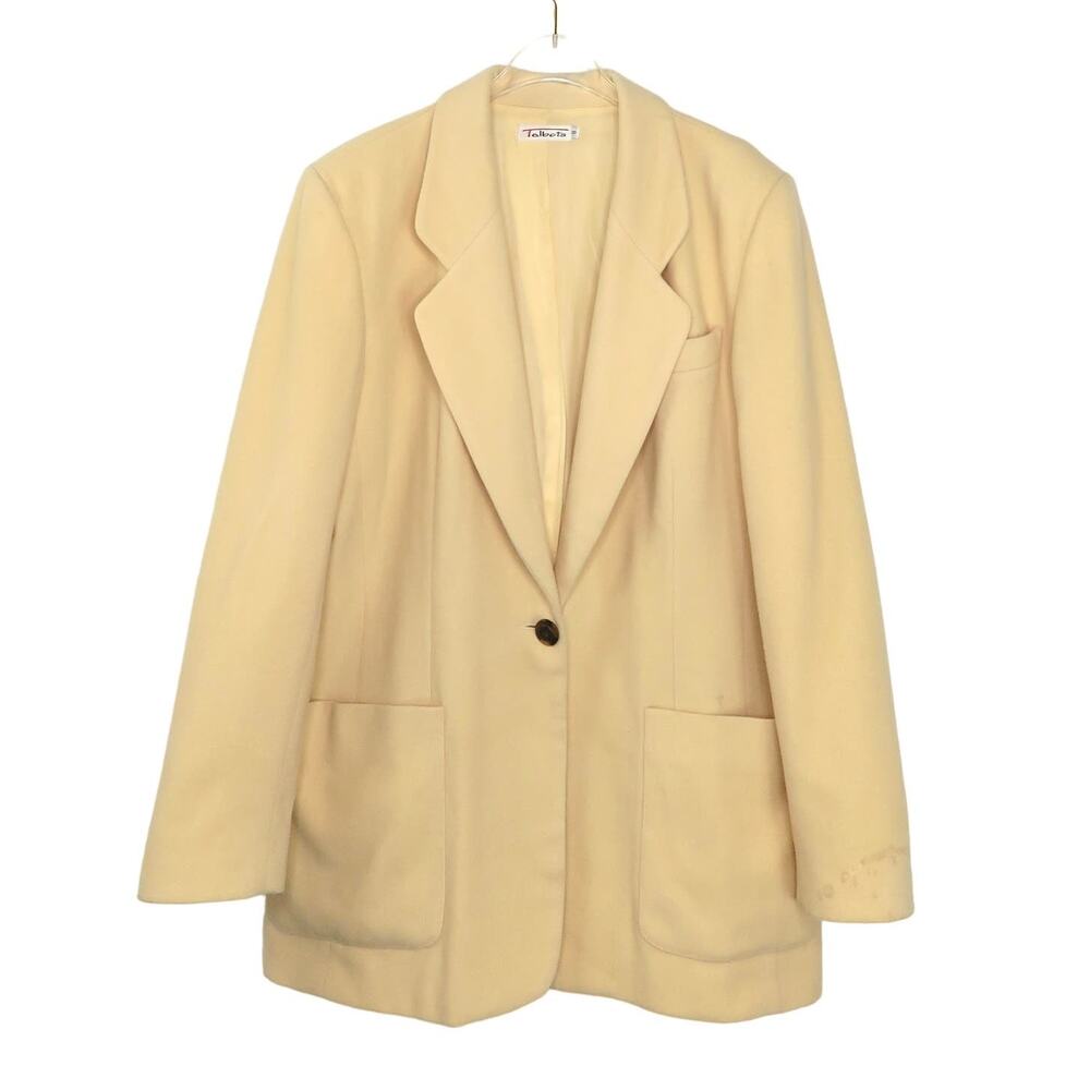 1980s Vintage Talbots Cream Blazer Jacket Twee Glam Retro Vintage Coat Medium